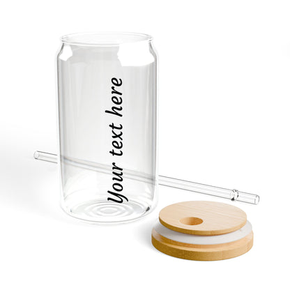 Hand-blown 16oz Glass Sipper with Personalized Text
