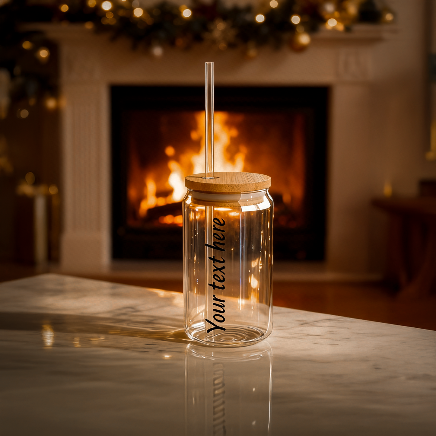 Hand-blown 16oz Glass Sipper with Personalized Text