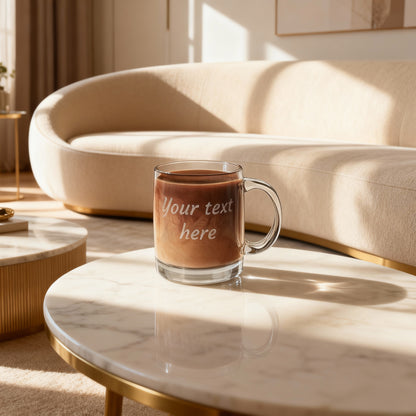 Glass Coffee Mug with Permanent Laser Engraving